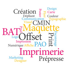 Imprimerie nuage de mots.