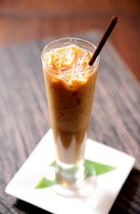Cold coffee drink with ice