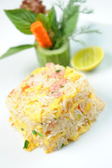 Fried rice isolated on white background
