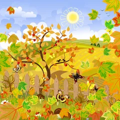Kussenhoes Landelijk landschap herfst © Aloksa