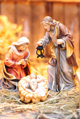 Weihnachtskrippe Holzfiguren