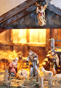 Weihnachtskrippe Holzfiguren