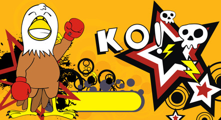 eagle boxer cartoon background8