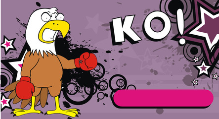 eagle boxer cartoon background3