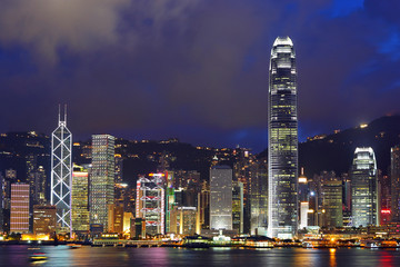 Fototapeta na wymiar Hong Kong Skyline w nocy