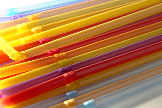 Colorful drinking straws