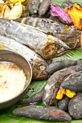 Phuket local menu in fish barbecue
