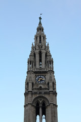 Fototapeta na wymiar Tower of Vienna's city hall