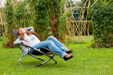 Woman resting in a park