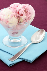 stawberry and vanilla ice cream