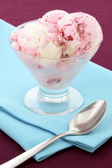 stawberry and vanilla ice cream