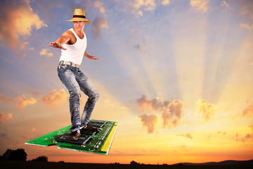 surfing in the sky on a memory module