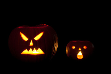 Halloween scary jack'o'lantern pumpkin faces