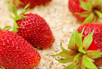 strawberries on oat
