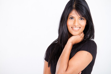 young indian fashion woman on white