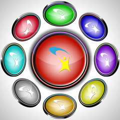 Little man. Vector internet buttons.