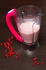 the blender with red currant milk shake