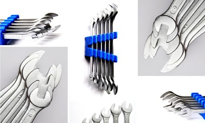 schraubenschlüssel collage weiß