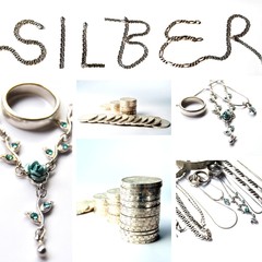 SILBER collage weiss