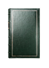 Fototapeta premium Old green photo album isolated on white