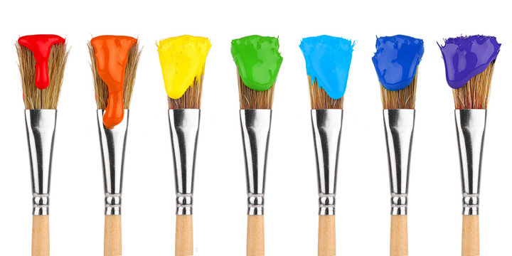 colored paint brushes 2