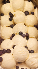Blueberries in Vanilla Ice Cream