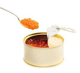 Red caviar isolated
