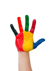colored hand