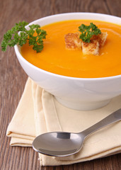 soupe et croutons
