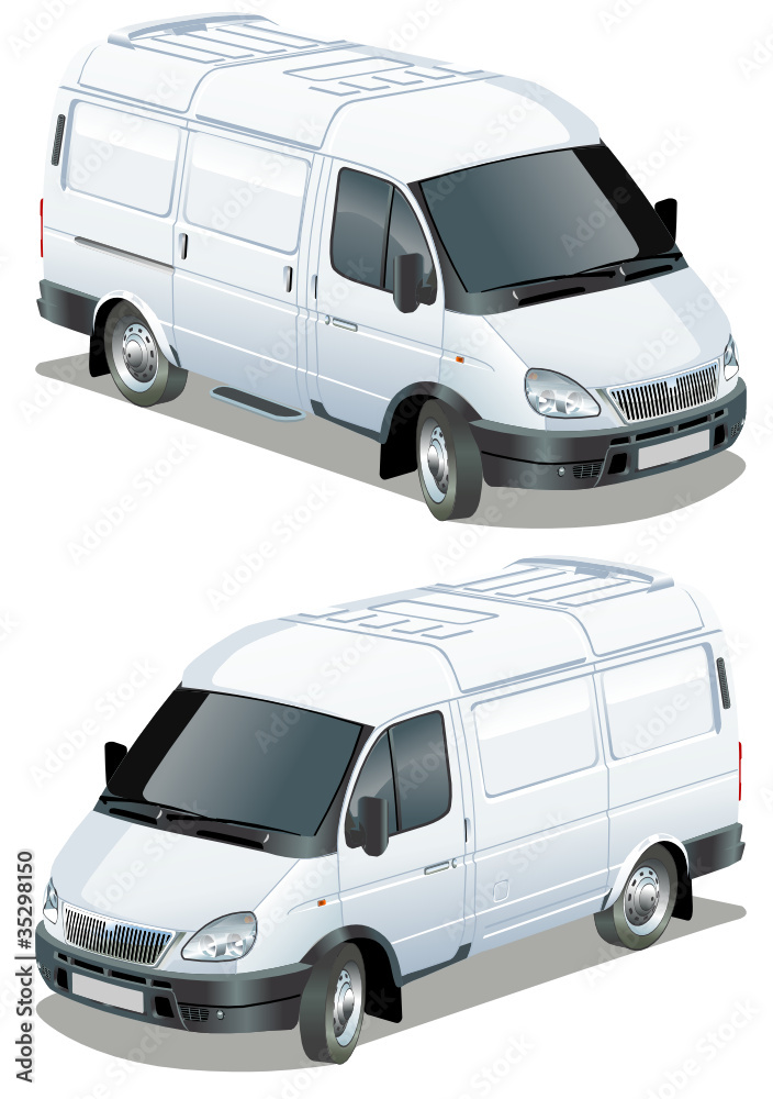 Wall mural vector delivery van