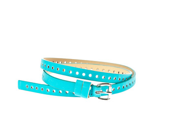 colorful blue belt on white background