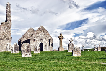 The monastery of Clonmacnoise, Ireland