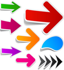 Color arrows sticker set.