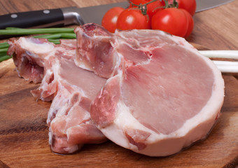 Fresh raw pork cutlet