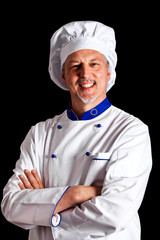 Chef isolated on dark background
