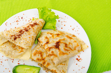 Pancakes stuffed with minced meat