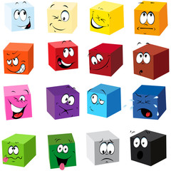 color cubes with many expressions