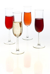 glass of champagnes on white