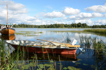 Anchored Boat - Trollhattan /Sweden)
