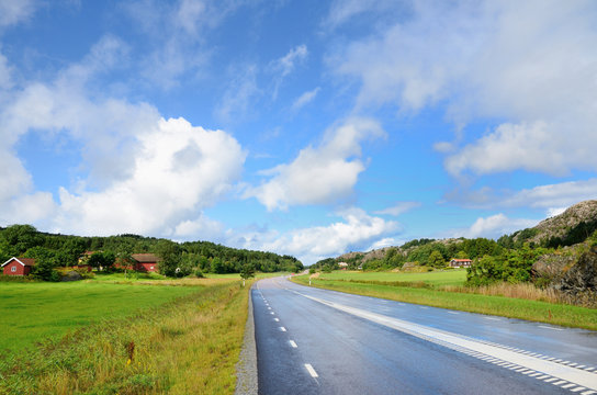 Road to Gullmarn Fjord (Sweden)