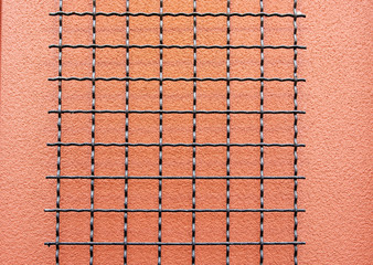 Wire grid stucco wall