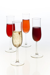 glass of champagnes on white