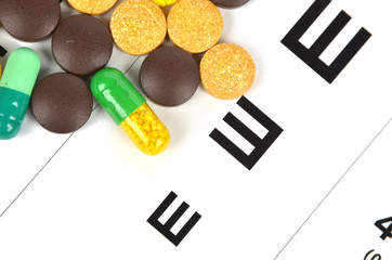 Medicine and eye chart