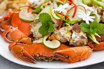 Steamed Sea Crabs, shallow DOF