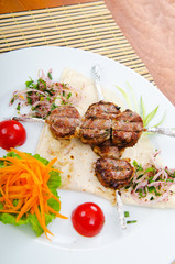 Meat cuisine - kebab served in plate