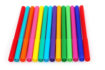 bright markers isolated on white