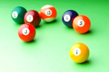 Pool balls on the table