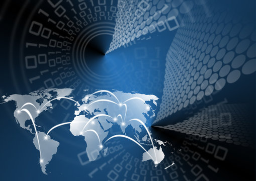 Blue map global background