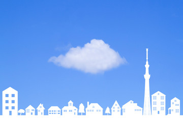 Fototapeta premium スカイツリーとぽっかり雲