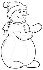 Snowmen woman, contour